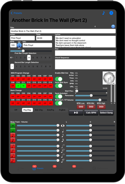 iPad Preset Editor